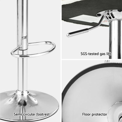 Set of 4 Publia Bar Stools Adjustable Leather Padded - White