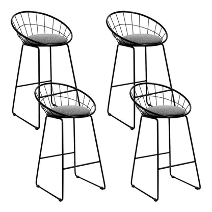 Set of 4 Padded Bar Stools Metal