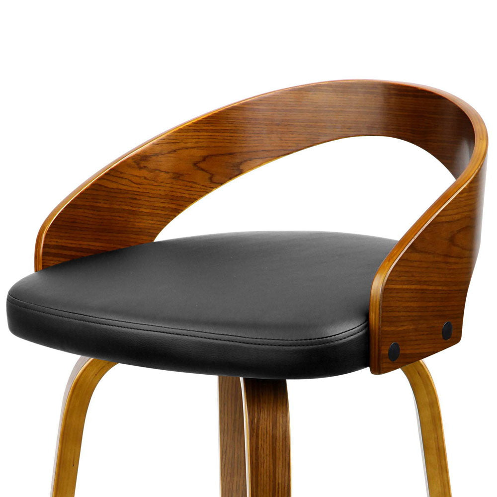 Set of 2 Curving Swivel Bar Stools