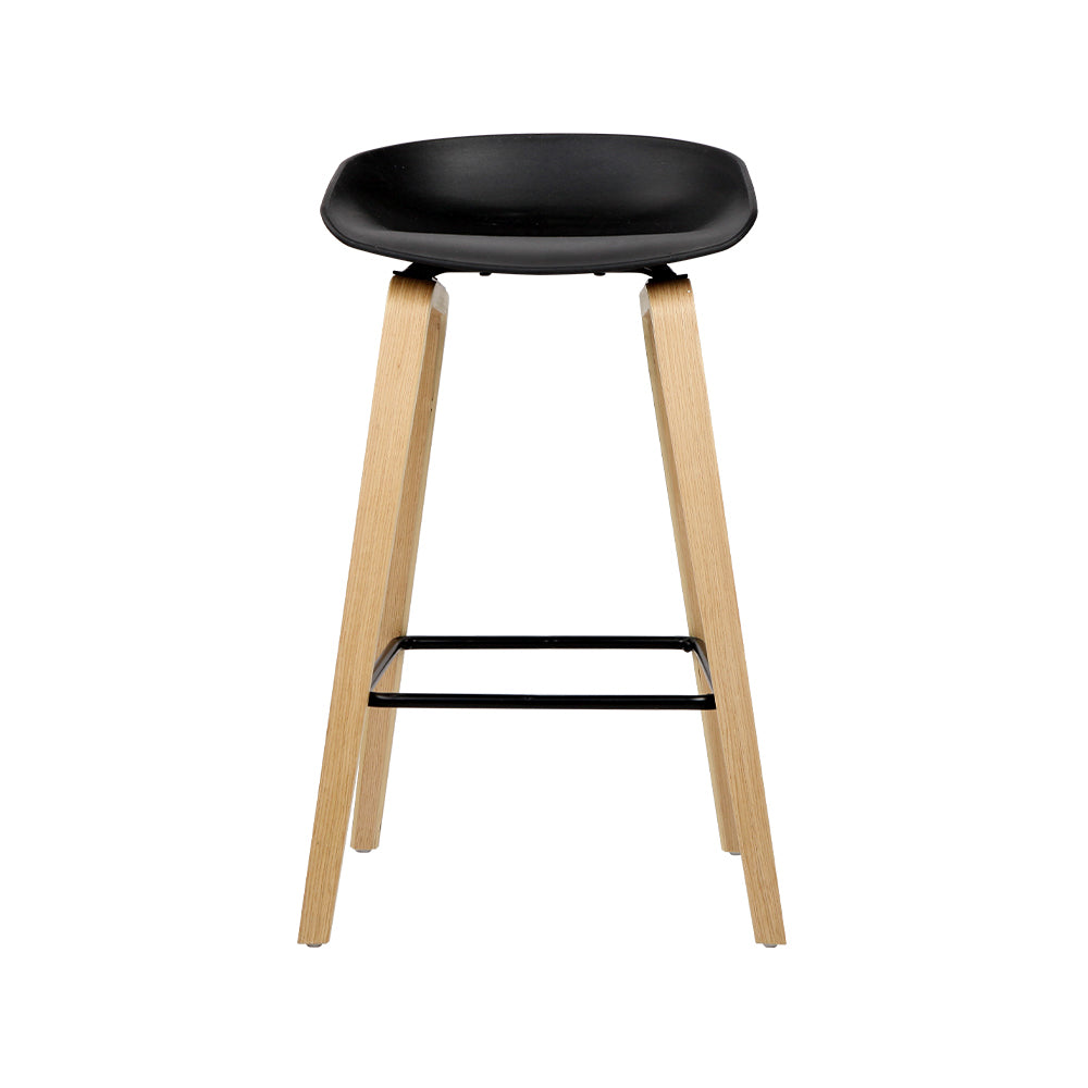 Set of 2 Wooden Bar Stools