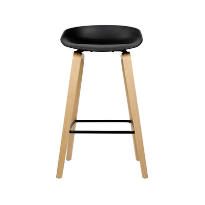 Set of 2 Wooden Bar Stools
