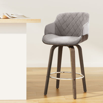 Velvet Padded Swivel Bar Stool