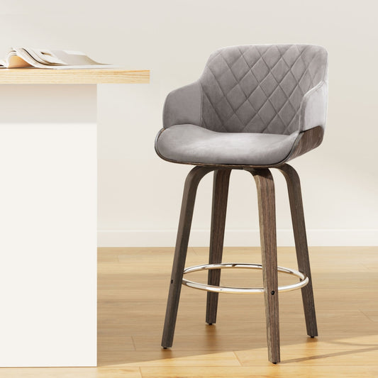 Velvet Padded Swivel Bar Stool