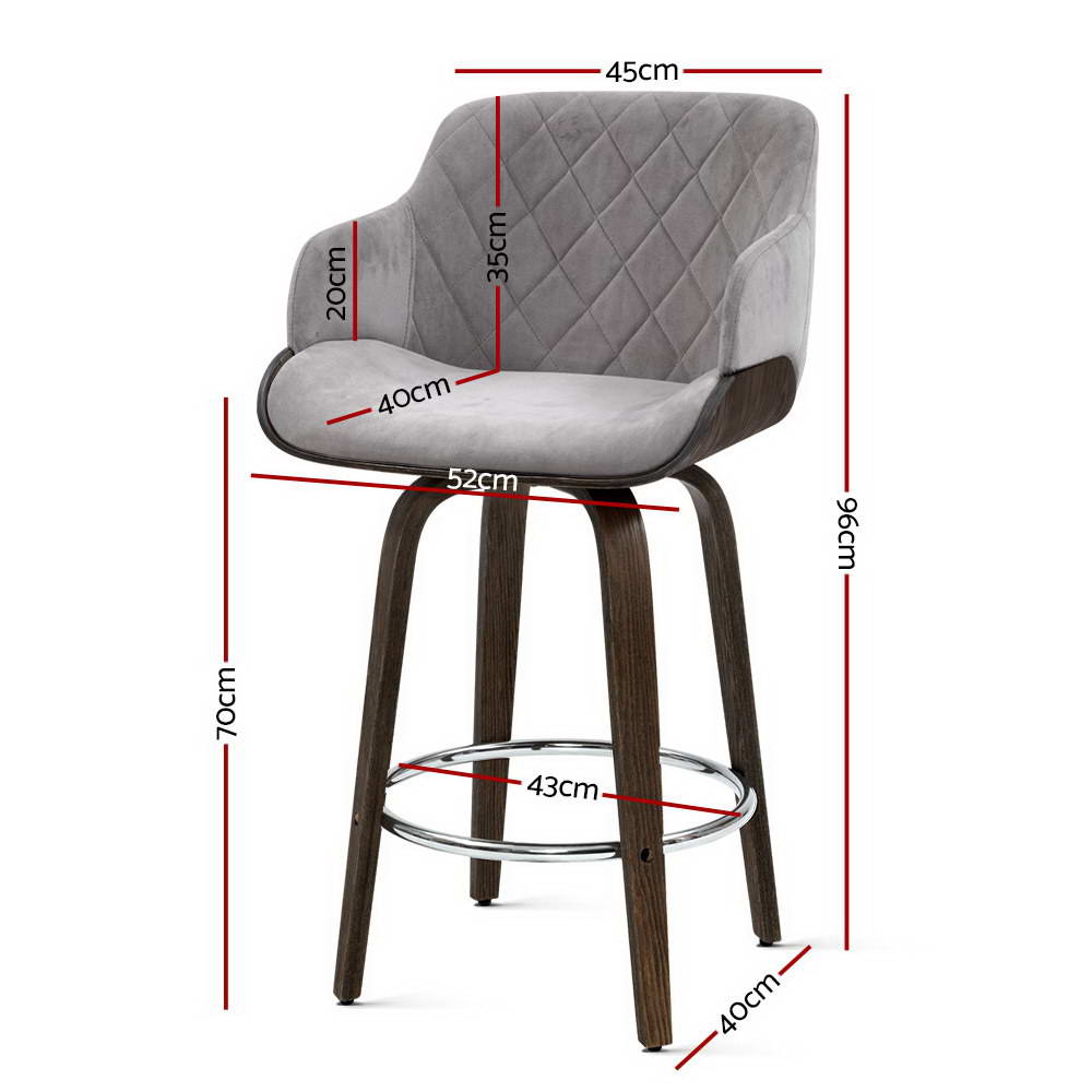 Velvet Padded Swivel Bar Stool