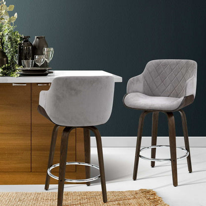 Velvet Padded Swivel Bar Stool
