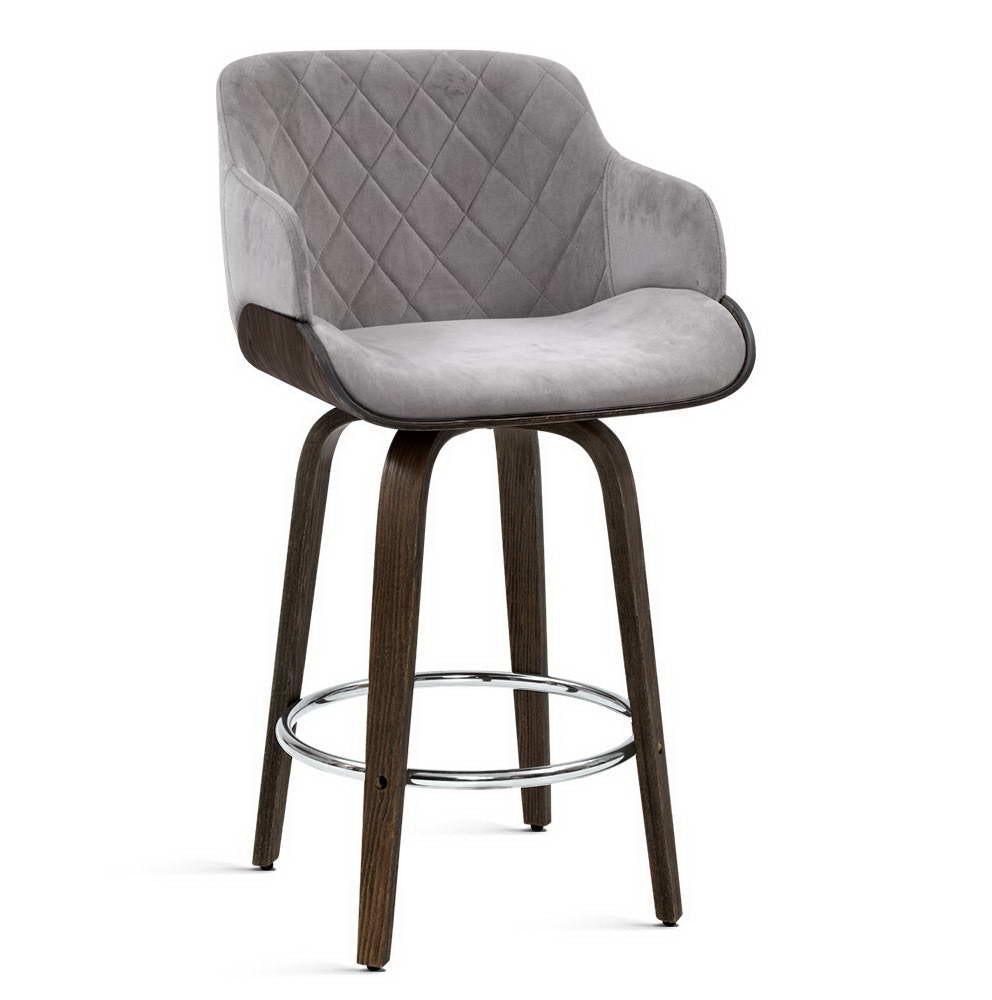 Velvet Padded Swivel Bar Stool
