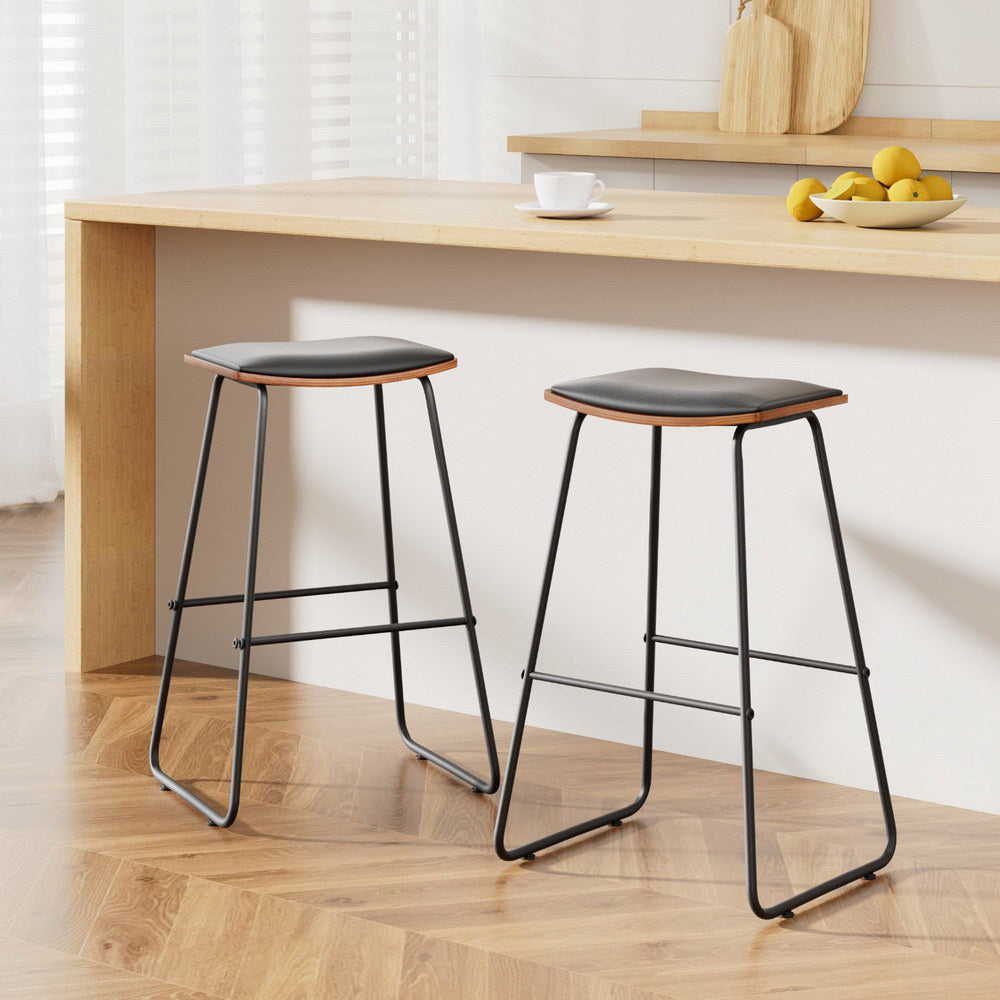 Set of 2 Metal Bar Stools Kitchen Counter Stools Chairs
