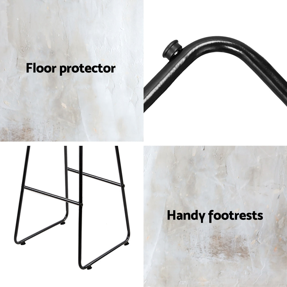 Set of 4 Leather Padded Bar Stools Metal