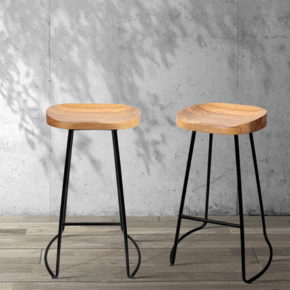 Set of 2 Wooden Tractor Bar Stools Tractor Seat 75cm