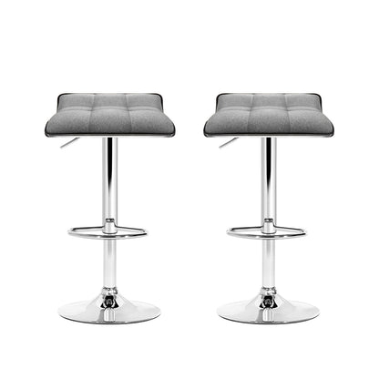 Set of 2  Linen Padded Bar Stools