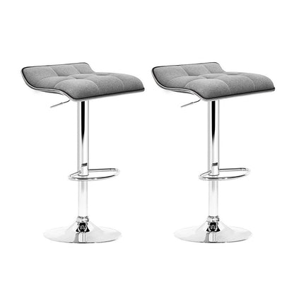 Set of 2  Linen Padded Bar Stools