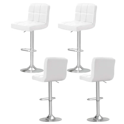 Set of 4 Noel Leather Bar Stools - White