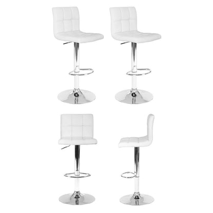 Set of 4 Noel Leather Bar Stools - White