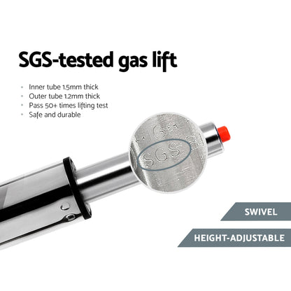 Set of 2 Leather Bar Stools - White