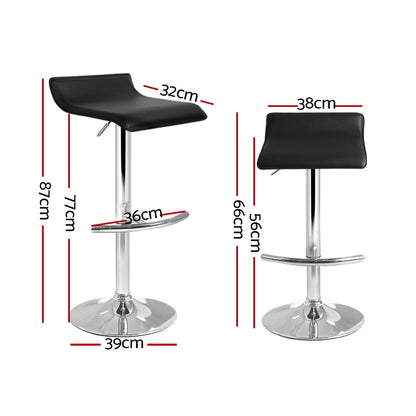 Set of 2 Sena Adjustable Bar Stools - Black