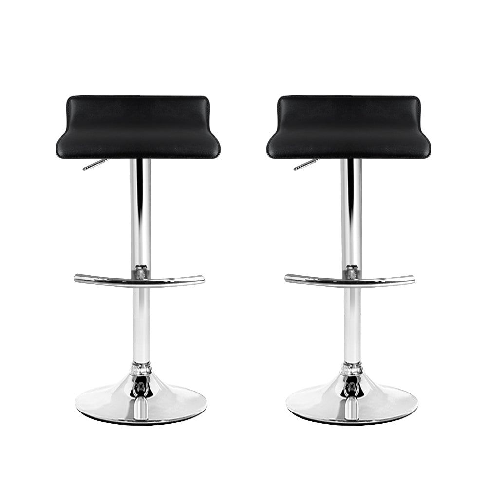 Set of 2 Sena Adjustable Bar Stools - Black