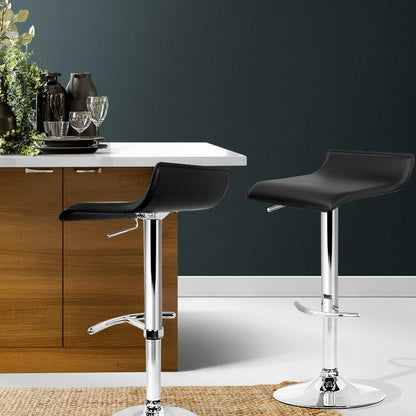 Set of 2 Sena Adjustable Bar Stools - Black