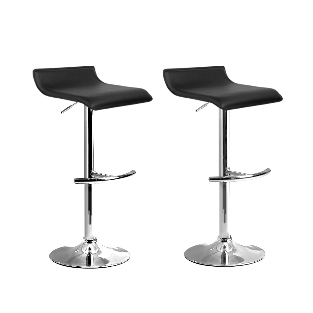 Set of 2 Sena Adjustable Bar Stools - Black