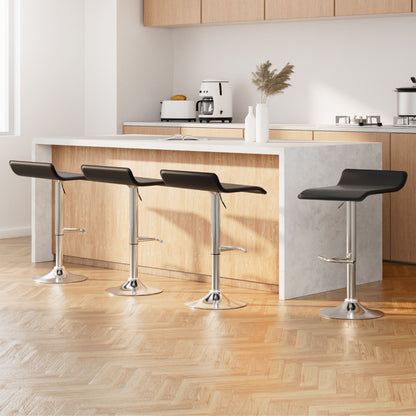 Set of 4 Sena Adjustable Bar Stools - Black