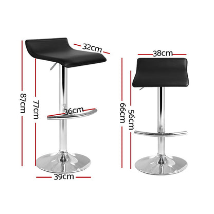 Set of 4 Sena Adjustable Bar Stools - Black