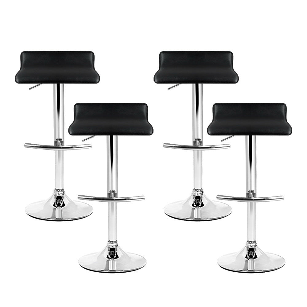 Set of 4 Sena Adjustable Bar Stools - Black