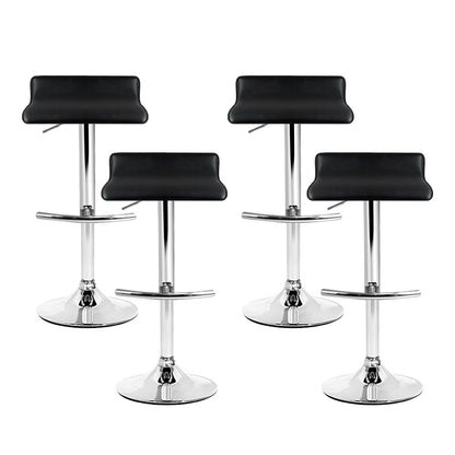 Set of 4 Sena Adjustable Bar Stools - Black