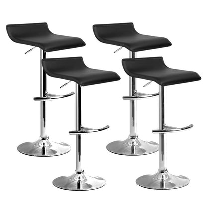 Set of 4 Sena Adjustable Bar Stools - Black