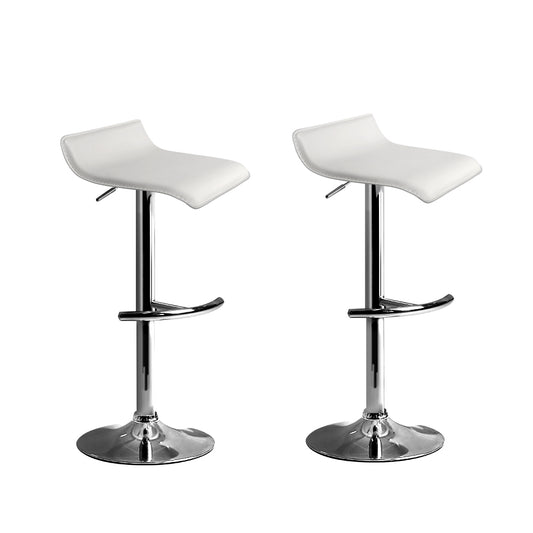 Set of 2 Sena Adjustable Bar Stools - White