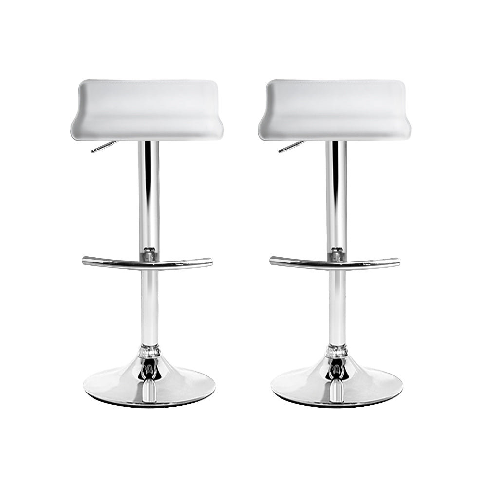 Set of 2 Sena Adjustable Bar Stools - White