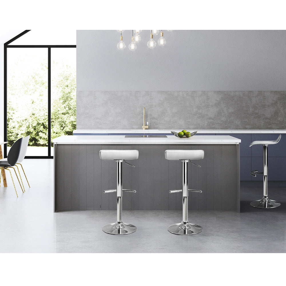 Set of 2 Sena Adjustable Bar Stools - White