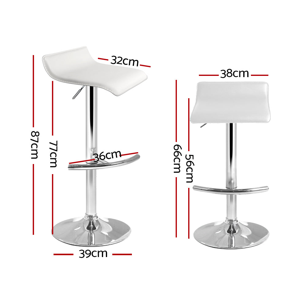 Set of 3 Sena Adjustable Bar Stools - White