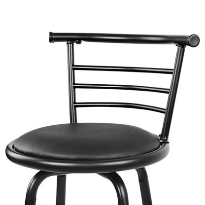 Set of 4 Swivel Leather Padded Metal Bar Stools
