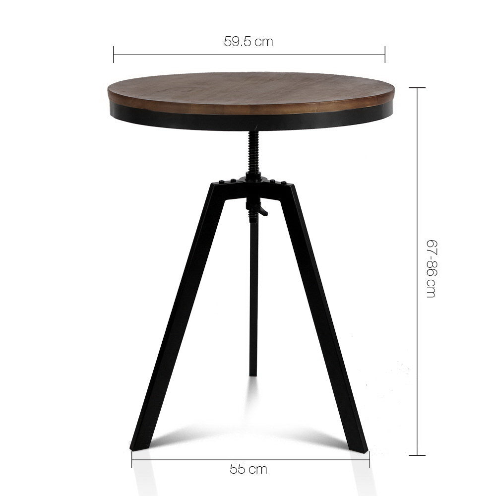 Ferrum Bar Table 67-86CM Height Round - Brown