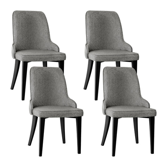 Set of 4 Domus Dining Chairs Linen Fabric - Grey