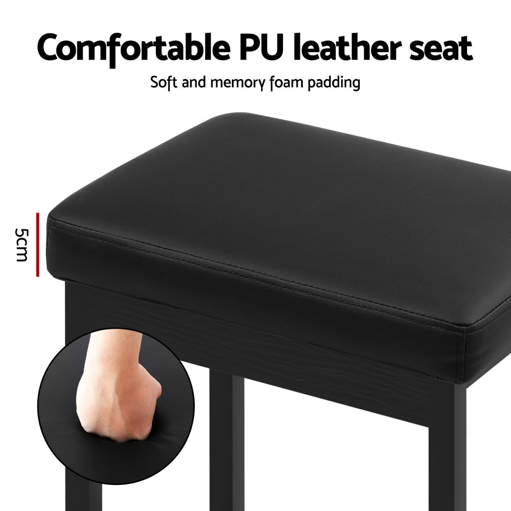 Set of 2 Metal Bar Stools PU Seat Dining Counter Chairs