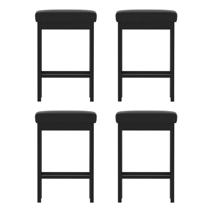 Set of 4 Artiss Metal Bar Stools PU Seat Dining Counter Chairs