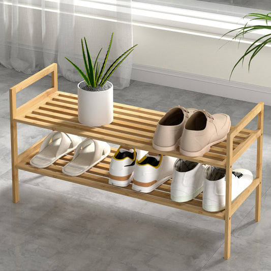 Hina Shoe Rack Cabinet Bamboo Storage Organiser - Pine