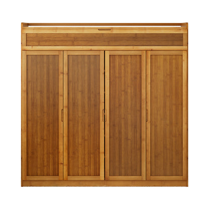 Bamboo Shoe Rack Cabinet 30 Pairs Storage Cupboard