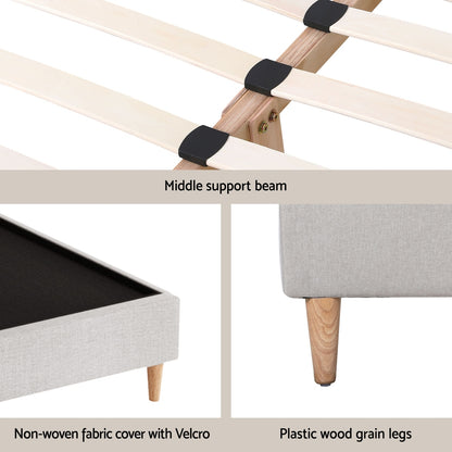 Zora Queen Bed Frame - Beige