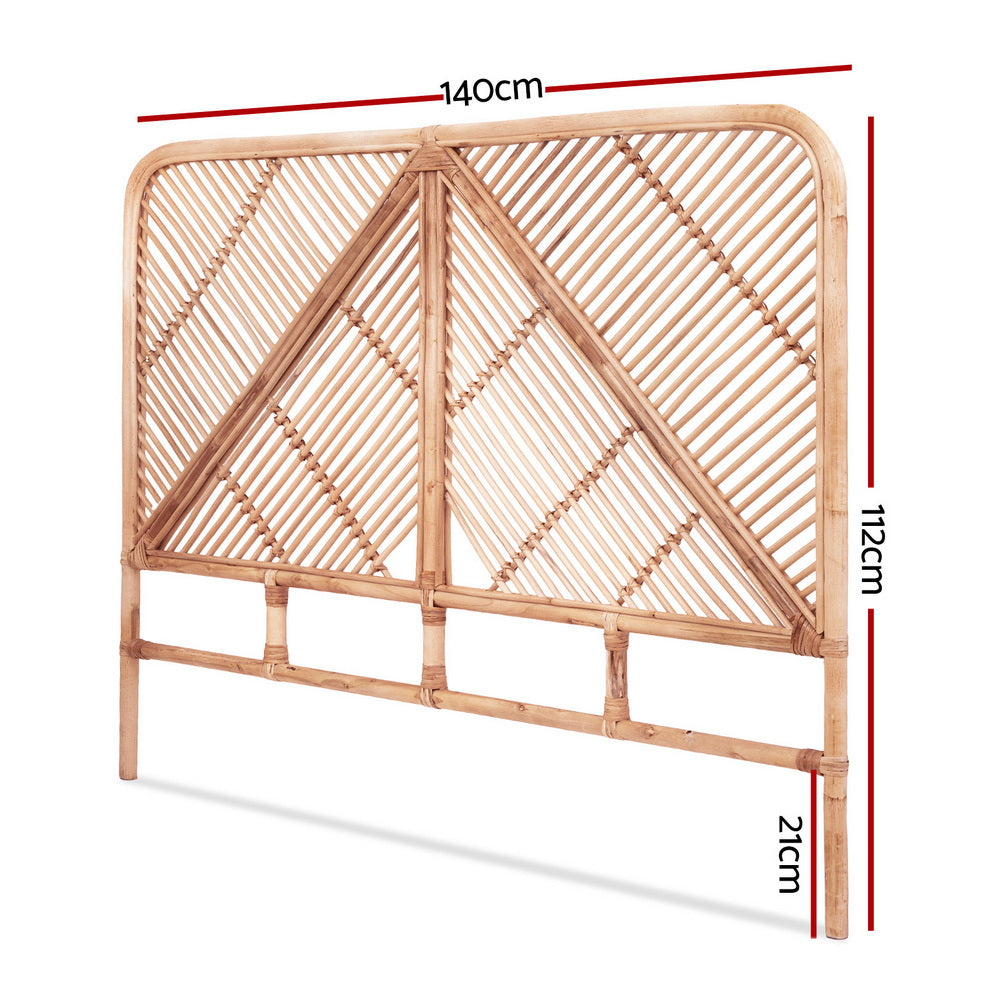 Double Size | Fred Rattan Bed Headboard - Pine
