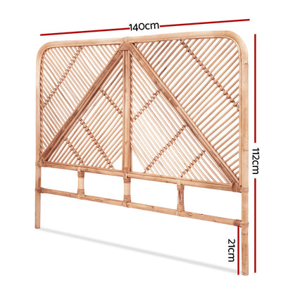 Double Size | Fred Rattan Bed Headboard - Pine