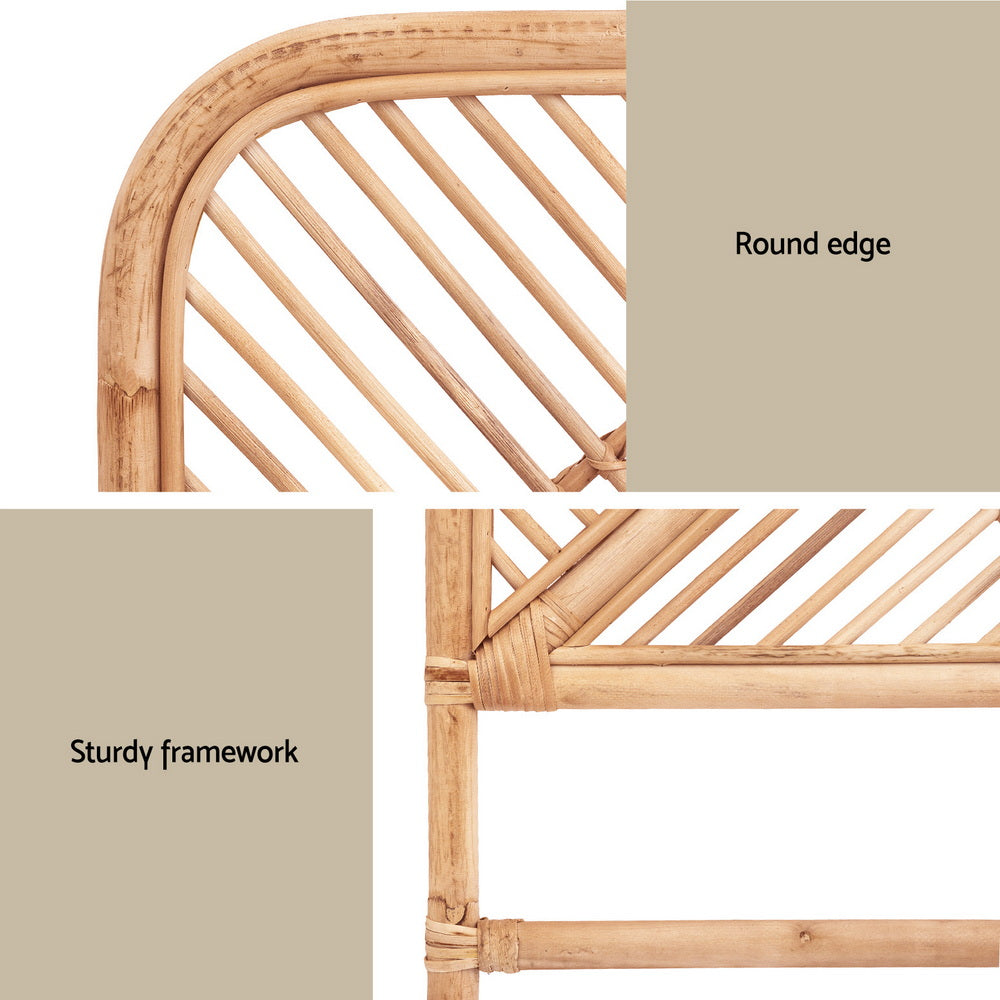 Double Size | Fred Rattan Bed Headboard - Pine