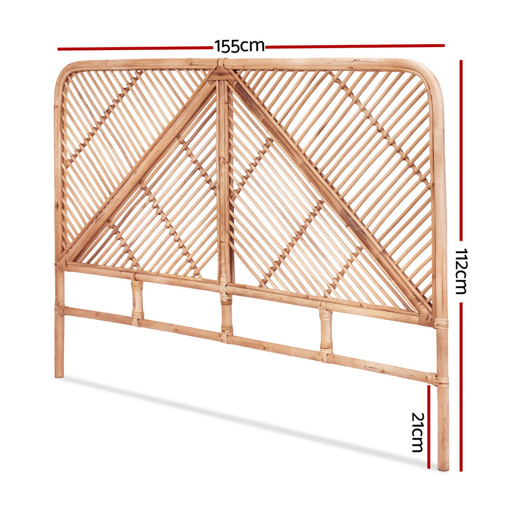 Queen Size | Fred Rattan Bed Headboard - Pine