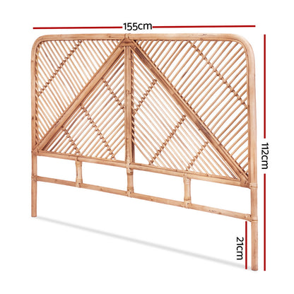Queen Size | Fred Rattan Bed Headboard - Pine