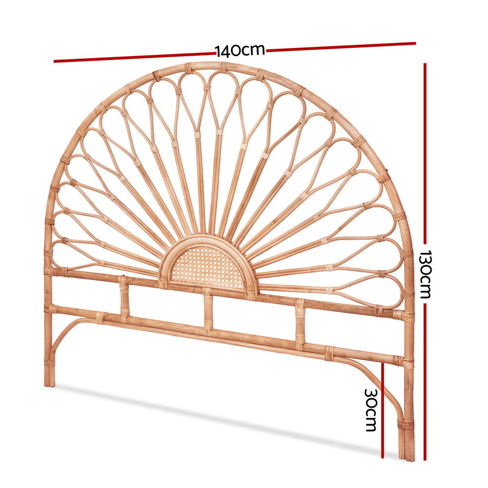 Double Size | Mari Rattan Bed Headboard - Pine