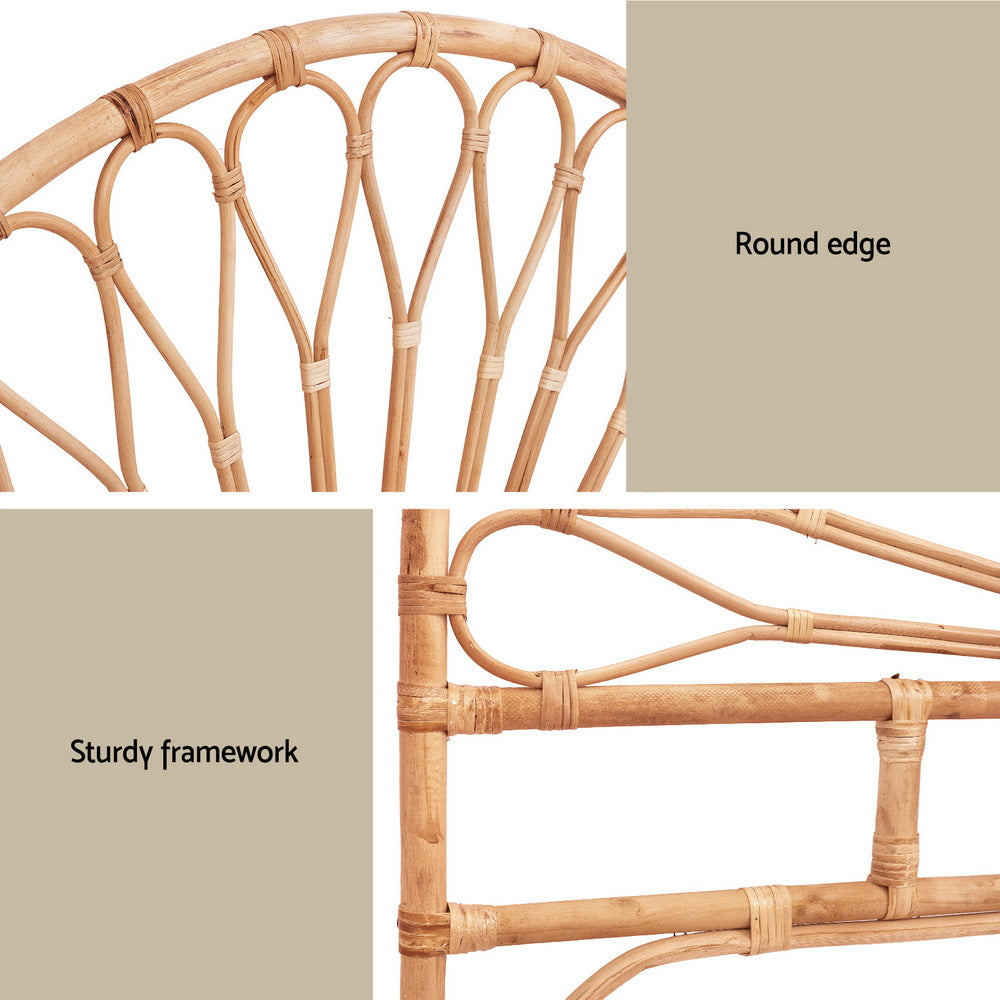 Double Size | Mari Rattan Bed Headboard - Pine