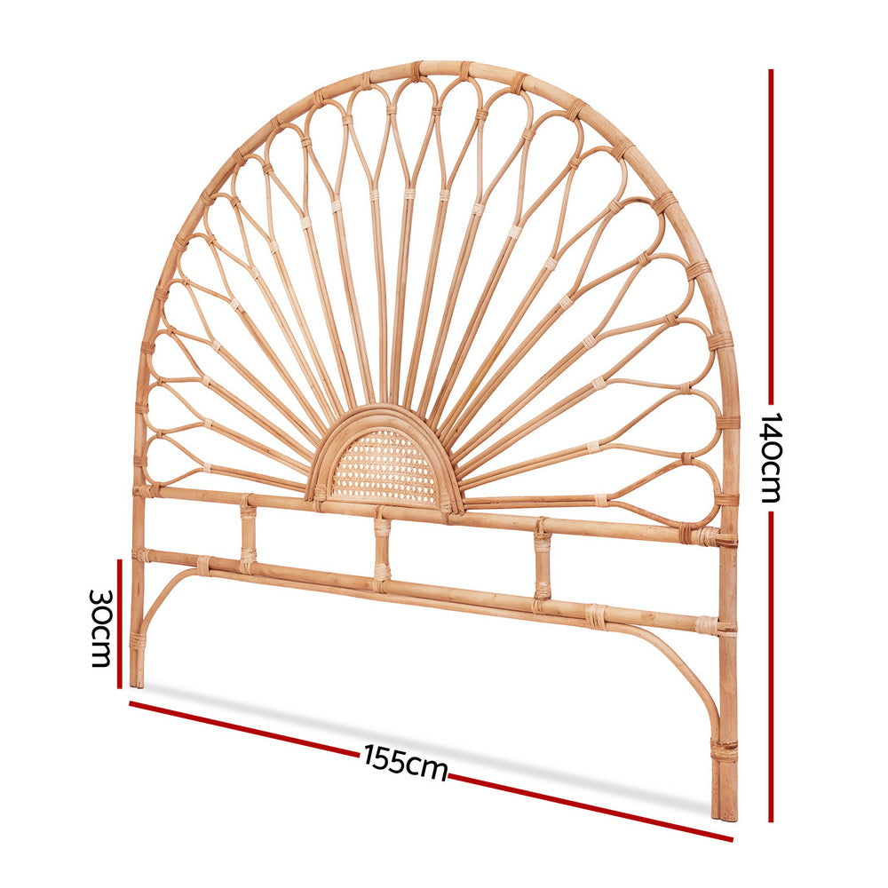 Queen Size | Mari Rattan Bed Headboard - Pine