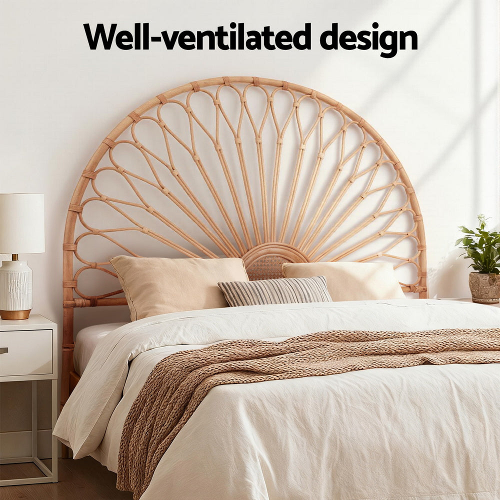 Queen Size | Mari Rattan Bed Headboard - Pine