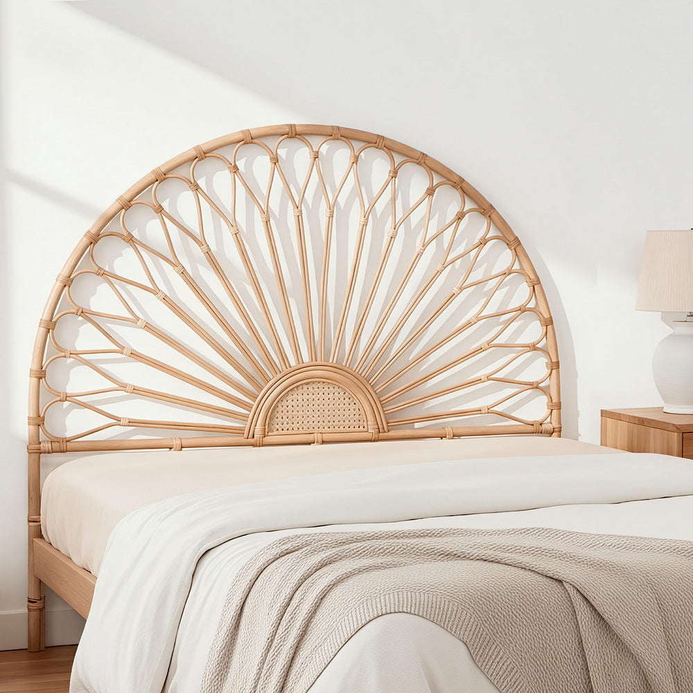 Queen Size | Mari Rattan Bed Headboard - Pine