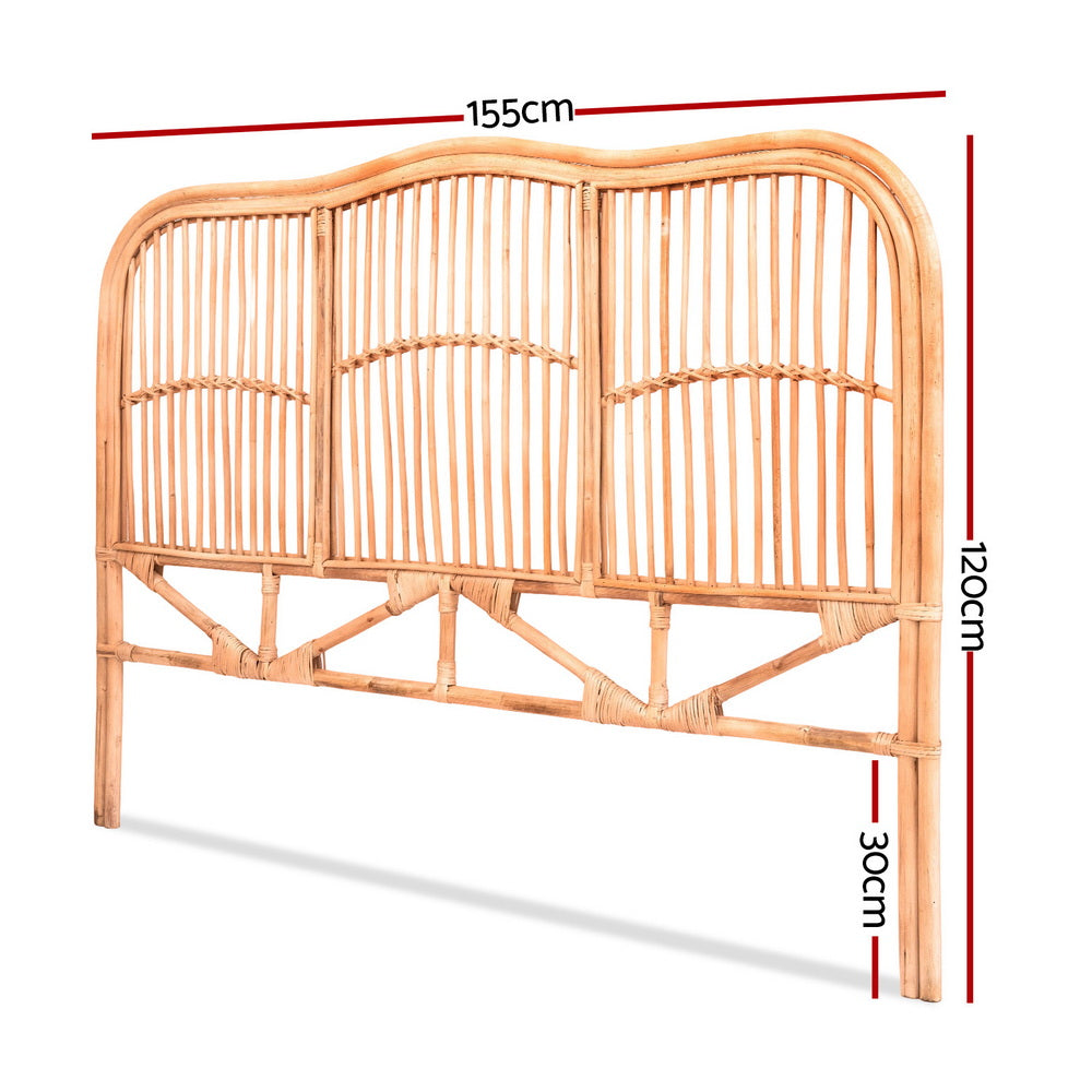 Queen Size | Nero Rattan Bed Headboard - Pine